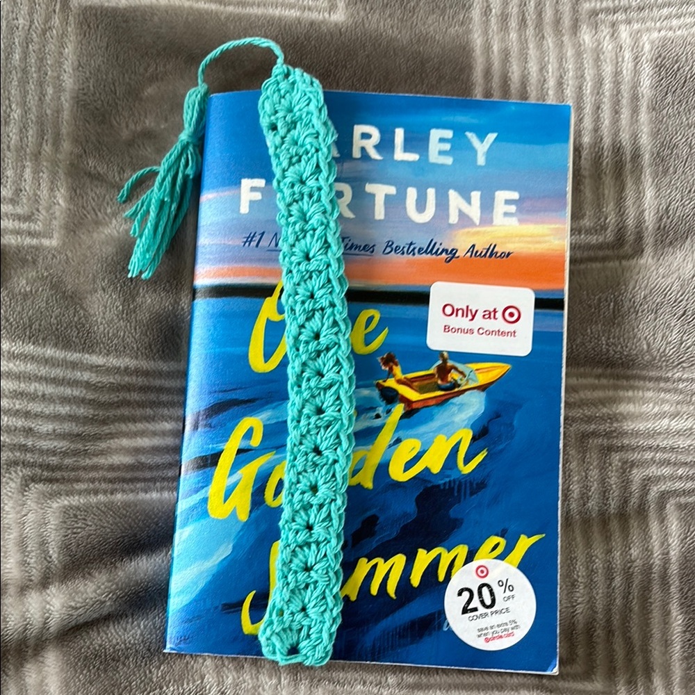 Crocheted Blue Bookmark